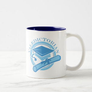 Cooles blaues Valedictorian-Abschluss-Geschenk Zweifarbige Tasse