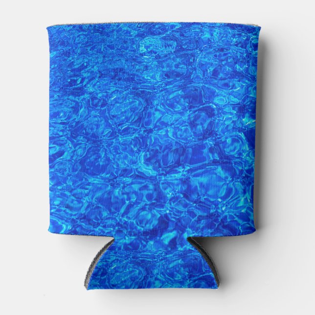 Cooles blaues Wasser auf einer Dose Dosenkühler (Vorderseite)