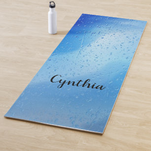 Cooles blaues Wasser fällt personalisiert Yogamatte