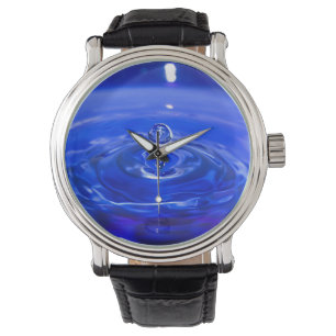 Cooles blaues Wasser-Tröpfchen Armbanduhr