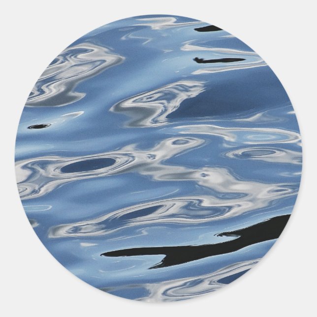 Cooles blaues Wassermuster Runder Aufkleber (Vorderseite)