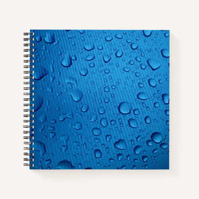 Cooles blaues Wassertröpfchen Notizbuch (Vorderseite)