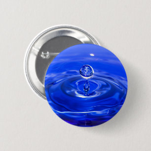 Cooles Blaues Wassertropfen Button