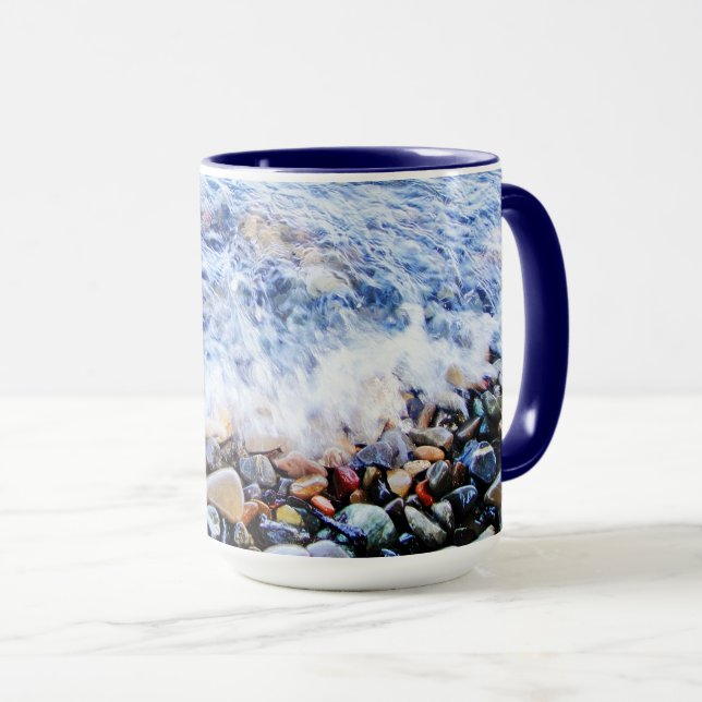 Cooles blaues Wellenwasser Tasse (VorderseiteRechts)