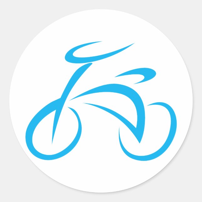 Cooles Blue Bicycle Biking Logo Runder Aufkleber (Vorderseite)