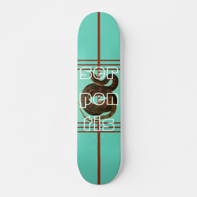 Cooles Blue Serpent Design Skateboard für Anfänger (Vorne)