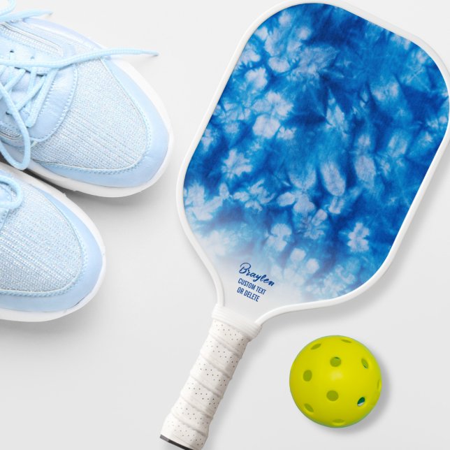 Cooles Blue TieDye Batik-Muster - Benutzerdefinier Pickleball Schläger (Von Creator hochgeladen)