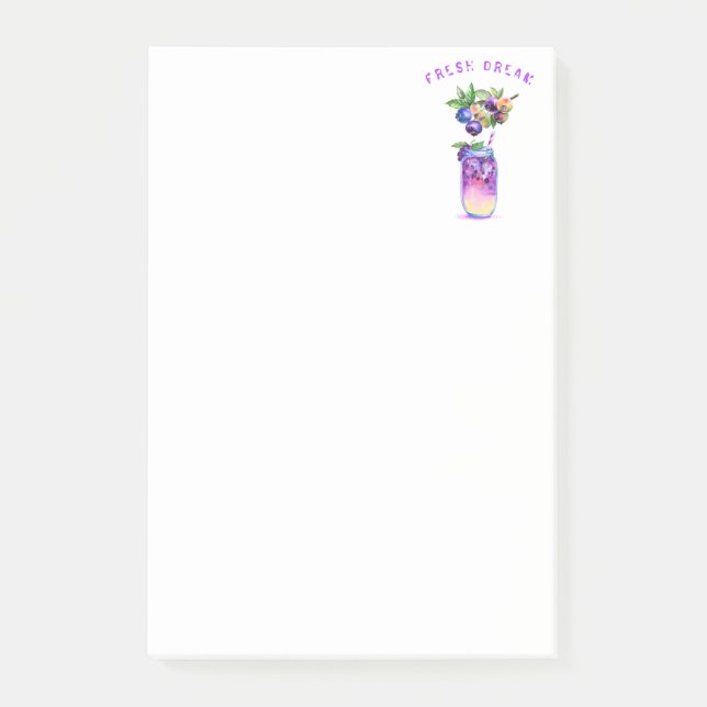 Cooles Blueberry Juice Drink Post-it Klebezettel (Vorderseite)