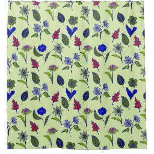 Cooles Blumenmuster Duschvorhang