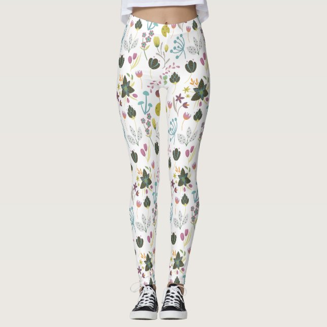 Cooles Blumenmuster Leggings (Vorderseite)