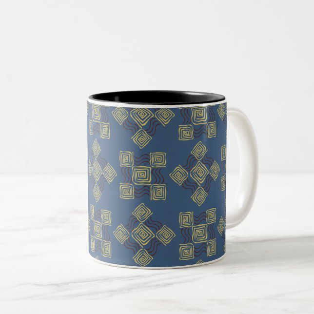 Cooles Blumenmuster Zweifarbige Tasse (VorderseiteRechts)