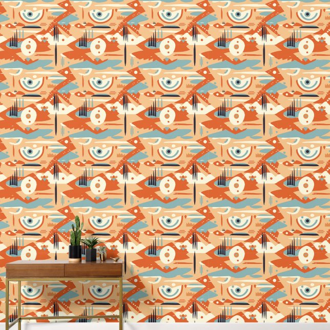 Cooles Boho Südwestbild gekachelt Tapete (Korridor)