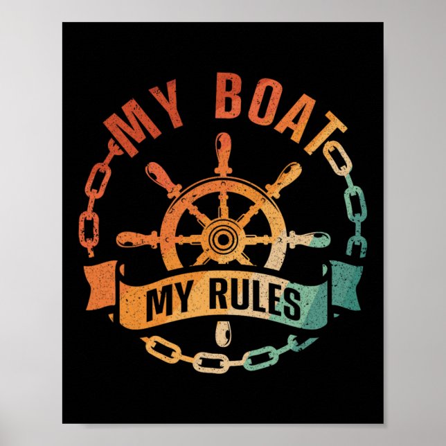 Cooles Boot Kapitän Design für Männer Frauen Boot  Poster (Vorne)