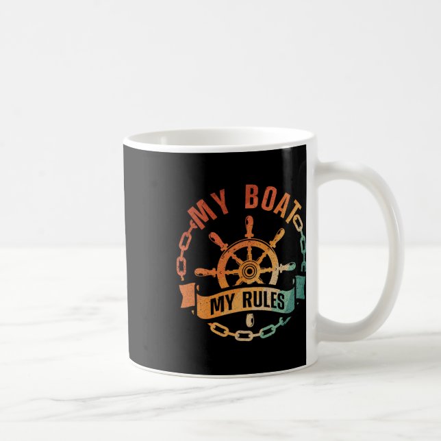 Cooles Bootskapitän-Design für Männer Frauen Boots Kaffeetasse (Rechts)