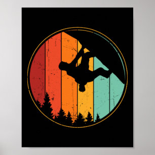 Cooles Bouldering Retro Männer Felsenklettern Vint Poster