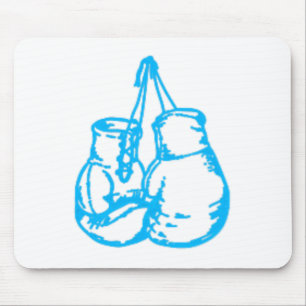 Cooles Boxblau-Zeichen mit Handschuhen Mousepad