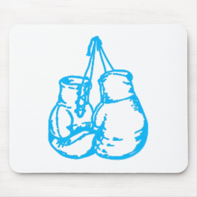 Cooles Boxblau-Zeichen mit Handschuhen Mousepad (Vorne)