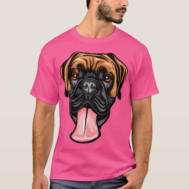 Cooles Boxer-Hundegesicht T-Shirt (Vorderseite)