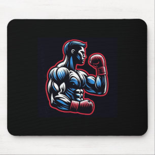 Cooles Boxlogo Starker Boxengriff Schwarz Rot und Mousepad
