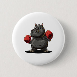 Cooles Boxsportkleid für Hippo und Tiere Button