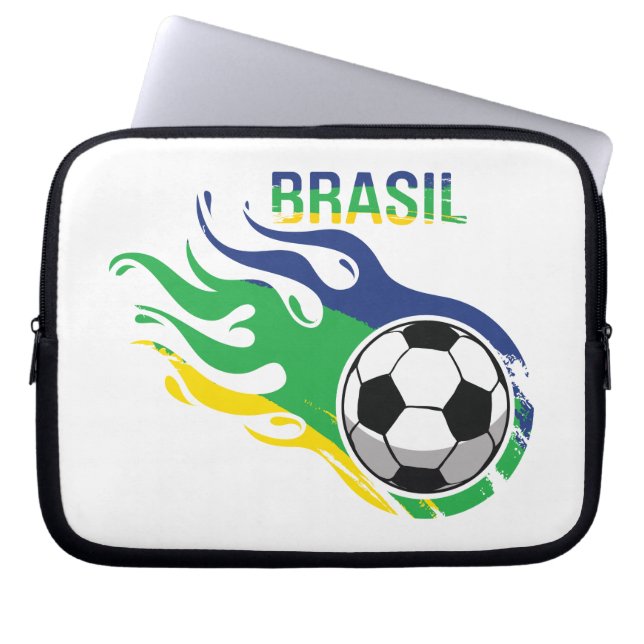Cooles Brasilien Futebol Laptopschutzhülle (Vorderseite)