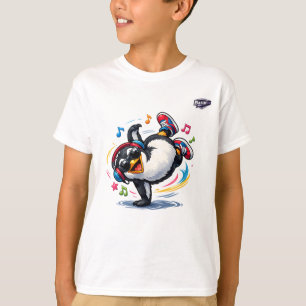 Cooles Breakdancing-Pinguin-Kinder-T-Shirt T-Shirt