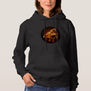 Cooles brennendes Klavier für Flammenliebhaber Hoodie
