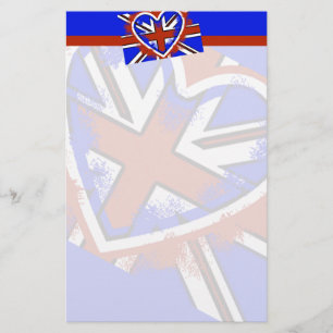 Cooles britisches Flaggen-Herz-Design Briefpapier