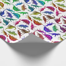 Cooles buntes Dinosaurier-Verpackungs-Papier