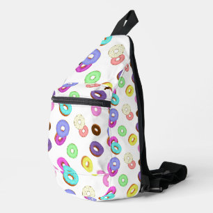 Cooles, buntes Donuts-Muster weiß Crossbody Bag