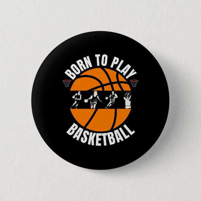Cooles Bysketbydesign Bysketbyll Players Fans Bys Button (Vorderseite)