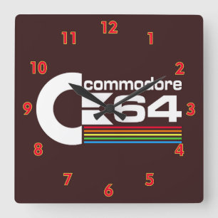Cooles C64-Computerlogo Quadratische Wanduhr
