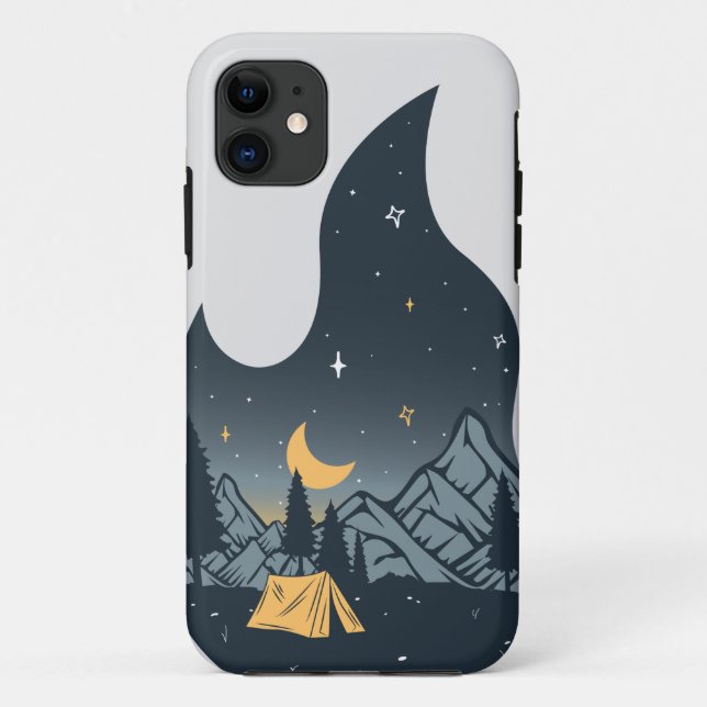 Cooles Camping Camper Feuer im Val Piora Case-Mate iPhone Hülle (Rückseite)