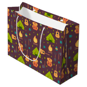 Cooles Camping Design Outdoorsy-Muster Große Geschenktüte