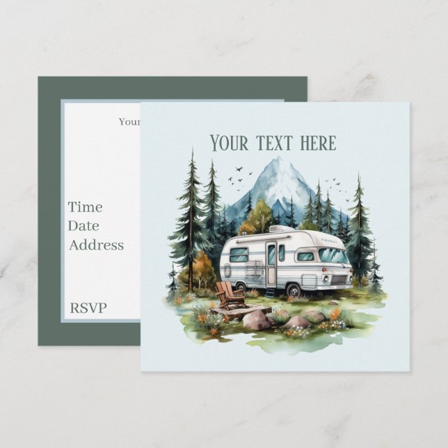 Cooles Camping liebt Party Einladung (Vorne/Hinten)