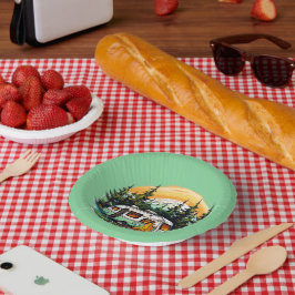 Cooles Camping liebt Party Pappteller