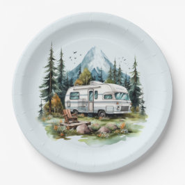 Cooles Camping liebt Party Pappteller