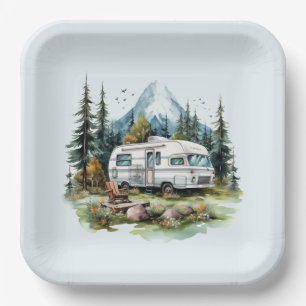 Cooles Camping liebt Party Pappteller