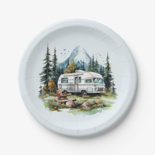 Cooles Camping liebt Party Pappteller (Vorderseite)