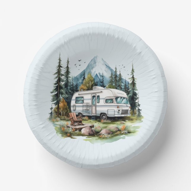 Cooles Camping liebt Party Pappteller (Vorderseite)