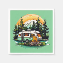 Cooles Camping liebt Party Serviette