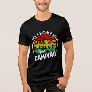 Cooles Camping liebt Vater Wortkunst Tri-Blend Shirt