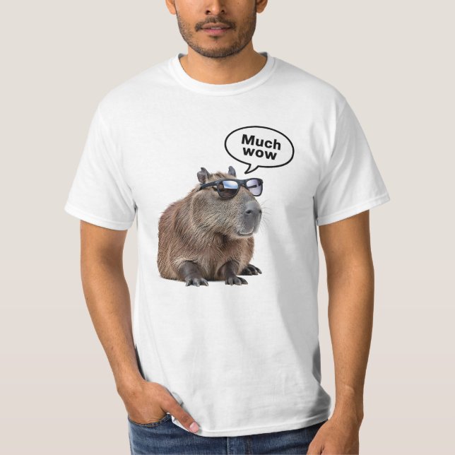 Cooles Capybara Foto Sonnenbrille tragen Capybara T-Shirt (Vorderseite)