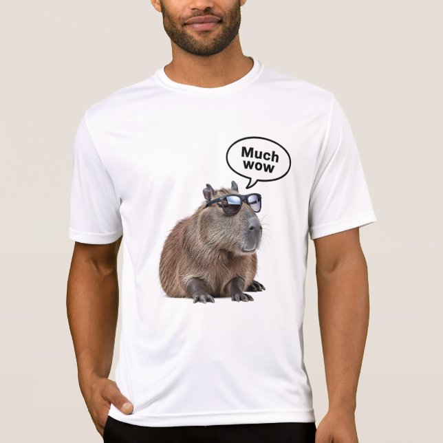 Cooles Capybara Foto Sonnenbrille tragen Capybara T-Shirt (Vorderseite)