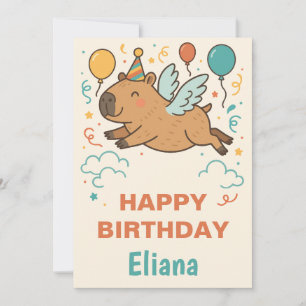 cooles Capybara zum Geburtstag von Jungen und Mädc Einladung