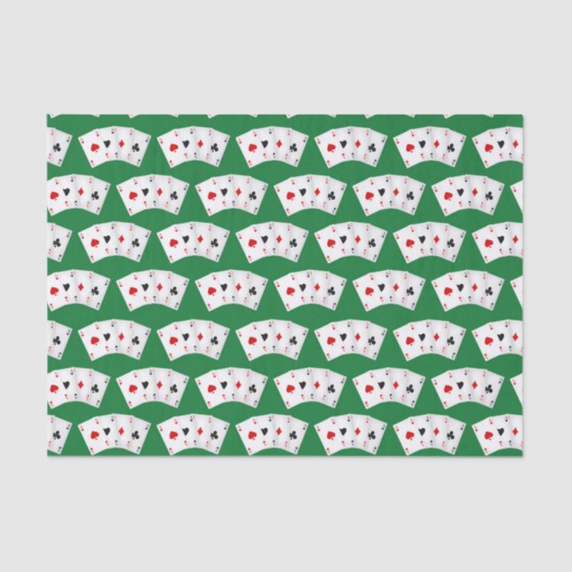 Cooles Casino Spielkartenmuster Party Seidenpapier (Vorderseite)
