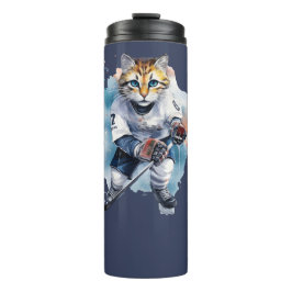 Cooles Cat Ice Hockey Thermosbecher