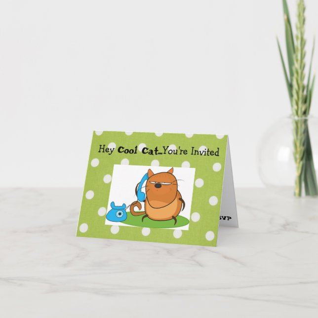 Cooles Cat Party Einladungskarte (Vorderseite)