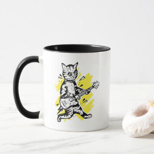 Cooles Cat Playing Electric Guitar Tasse