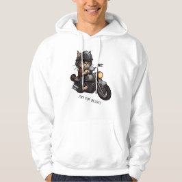 Cooles Cat Riding Motorrad Sind Sie bereit Hoodie